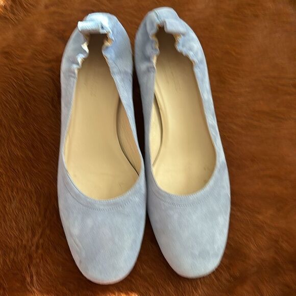 Everlane The Day Heel Blue Suede Italian Leather Shoes Size 8 - Picture 4 of 13